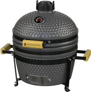 De KitchenBrothers Kamado BBQ 16 Inch (34 cm) Houtskool - Grijs in één oogopslag