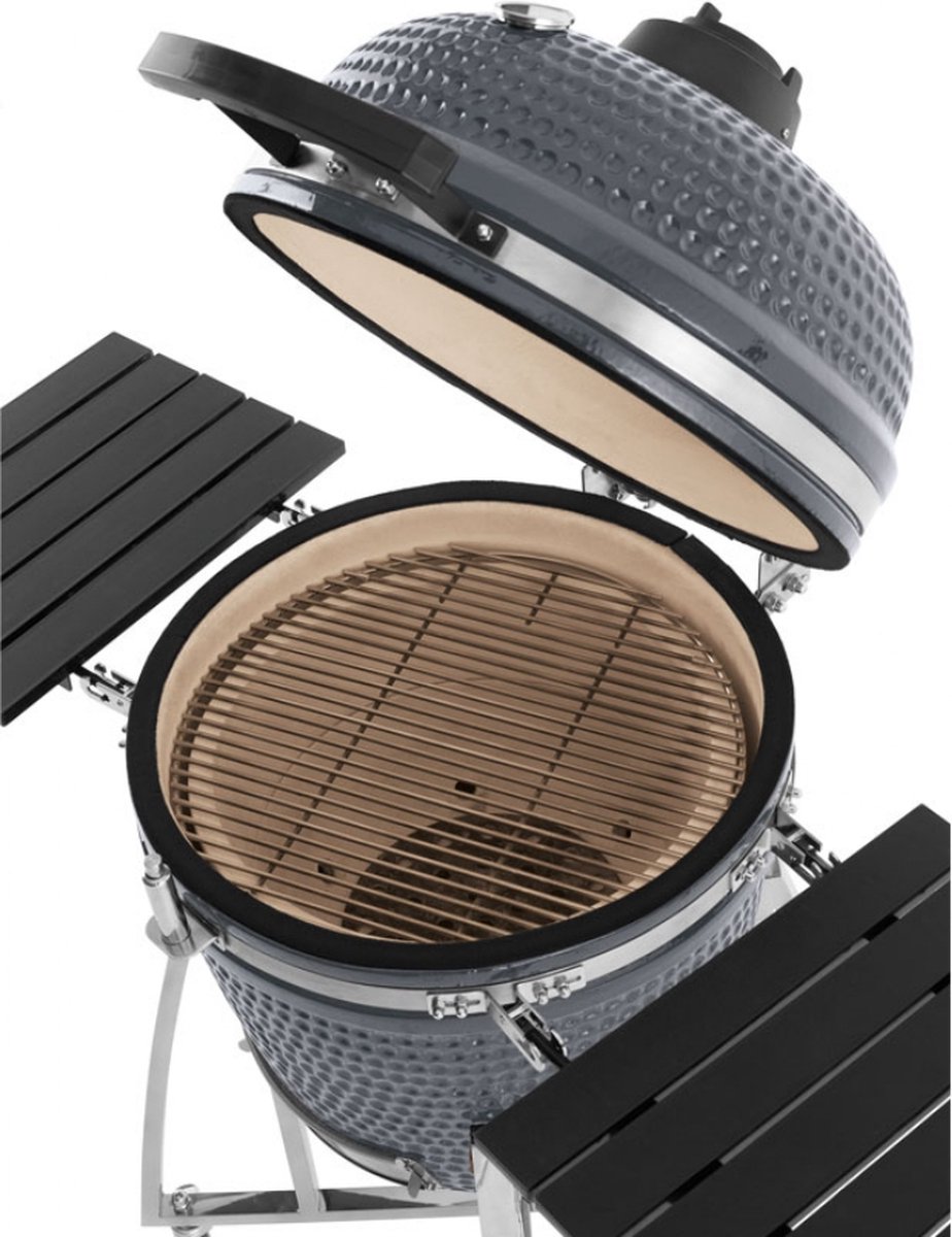 Landmann Kamado 22 Inch Keramische Houtskoolbarbecue Grijs Zwart