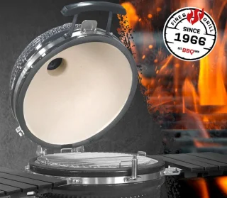 Landmann Kamado 22 Inch Keramische Houtskoolbarbecue Grijs Zwart