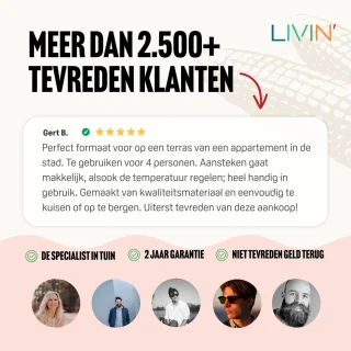 LIVIN' Kamado 13 Inch Zwart Keramische Houtskoolbarbecue met Onderstel