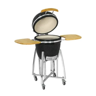 LIVIN' Kamado 18 Inch Zwart Keramisch BBQ Met Onderstel