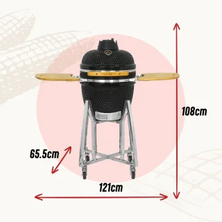 LIVIN' Kamado 18 Inch Zwart Keramisch BBQ Met Onderstel