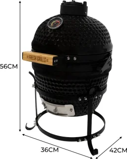 Mini Kamado Keramische Houtskoolbarbecue 33 cm – Zwart