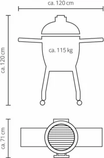 Monolith Classic PRO2.0 zwart 46 cm houtskoolbarbecue met onderstel