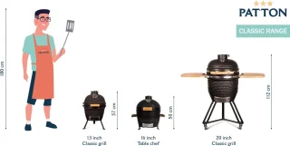Patton Classic Kamado 13" Mini Matzwart