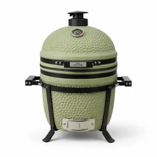 Compacte controle: Premium 15" kamado in mat olijfgroen