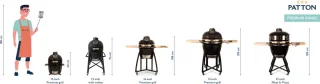 Patton Premium Kamado 16" Medium Ø34 cm Zwart