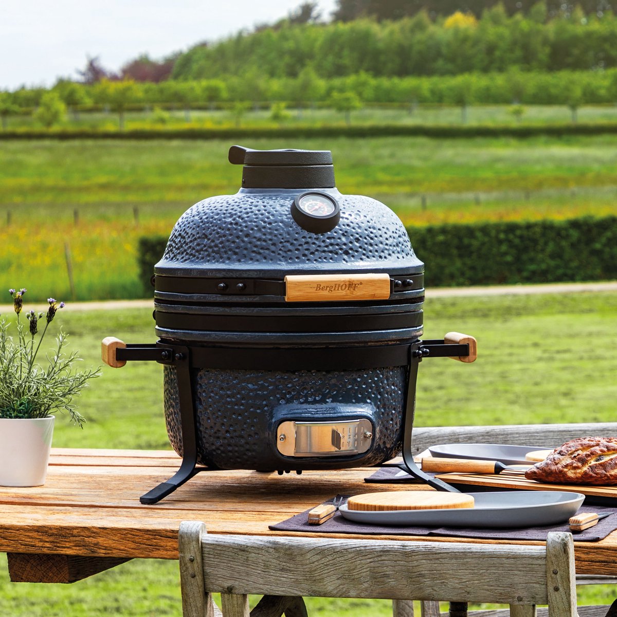 RON Keramische BBQ Medium 40 cm Grijs