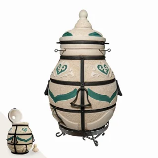 Tandoor Dastarkhan met klapdeksel en onderstel – 113 cm