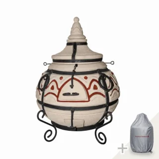 Tandoor Orient keramische houtgestookte buitenoven met 20 XL-spiesen en accessoires