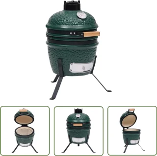 The Living Store Kamado 56 cm keramische barbecue groen