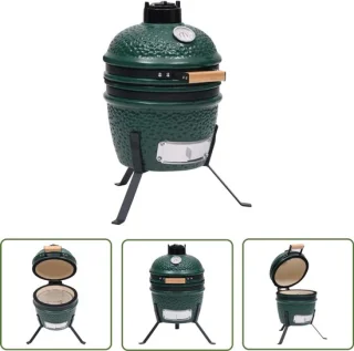 The Living Store Kamado 56 cm keramische barbecue groen