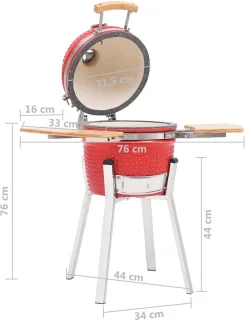 The Living Store Kamado 76 cm keramische barbecue