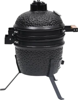 The Living Store Kamado Barbecue 56 cm keramiek zwart