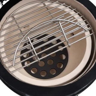 The Living Store Kamado Barbecue 56 cm keramiek zwart