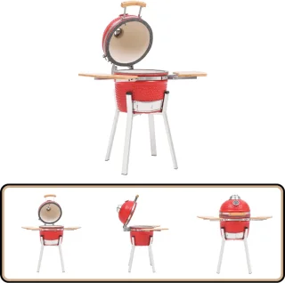 vidaXL Kamado 76 cm Rood Keramische Houtskoolbarbecue