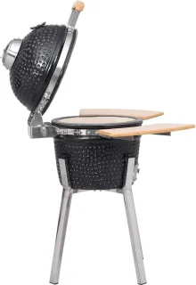 vidaXL Kamado 81 cm keramische houtskoolbarbecue zwart