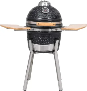 vidaXL Kamado 81 cm keramische houtskoolbarbecue zwart
