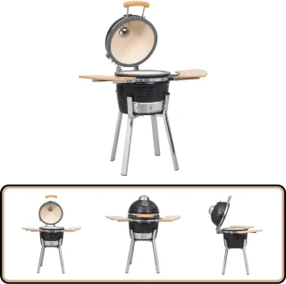 vidaXL Kamado 81 cm keramische houtskoolbarbecue zwart