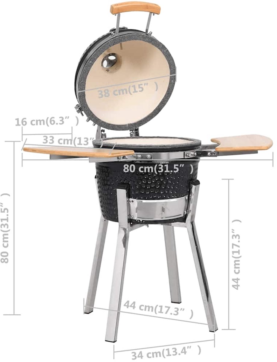 Wat vinden we goed aan de vidaXL Kamado 81 cm keramische houtskoolbarbecue zwart