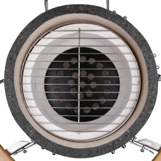 vidaXL Kamado 81 cm keramische houtskoolbarbecue zwart