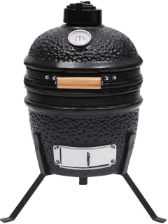 vidaXL Kamado BBQ 56 cm keramische houtskoolbarbecue zwart
