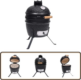 De vidaXL Kamado BBQ 56 cm keramische houtskoolbarbecue zwart in één oogopslag