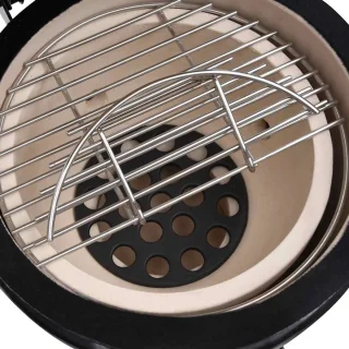vidaXL Kamado BBQ 56 cm keramische houtskoolbarbecue zwart