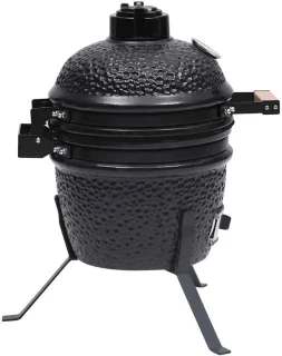 vidaXL Kamado BBQ 56 cm keramische houtskoolbarbecue zwart