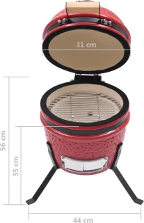 vidaXL Kamado keramische barbecue 56 cm rood