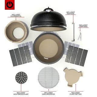 VOLT! Kamado BBQ 24 Inch Houtskool