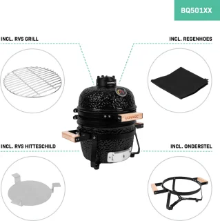 VONROC Kamado 13" Houtskoolbarbecue Keramisch