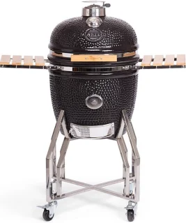 Yakiniku - BBQ Kamado 19 Inch Large met Onderstel en Zijtafels Pro Set - Keramiek - Zwart