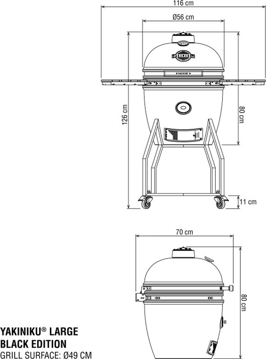 YAKINIKU Kamado Large 19" Black Edition