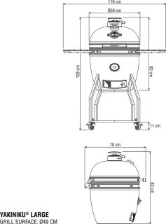 Yakiniku Kamado Large 49cm Houtskool Grill
