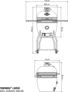 Yakiniku Kamado Large 49cm Houtskool Grill