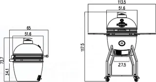 Yakiniku Kamado Medium 41cm Houtskool Grill