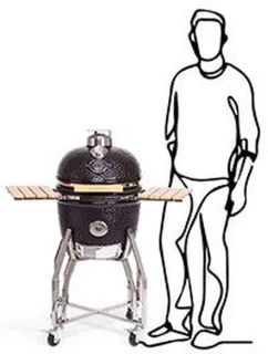 Yakiniku Kamado Medium 41cm Houtskool Grill met Onderstel en Zijtafels