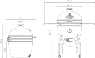 Yakiniku Kamado XLarge 56cm Houtskool Grill