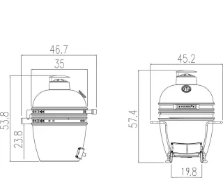 Yakiniku Mini 11" Kamado Grill met Onderstel