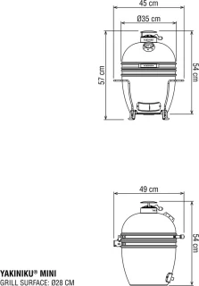 Yakiniku Mini 11" Kamado Grill met Onderstel