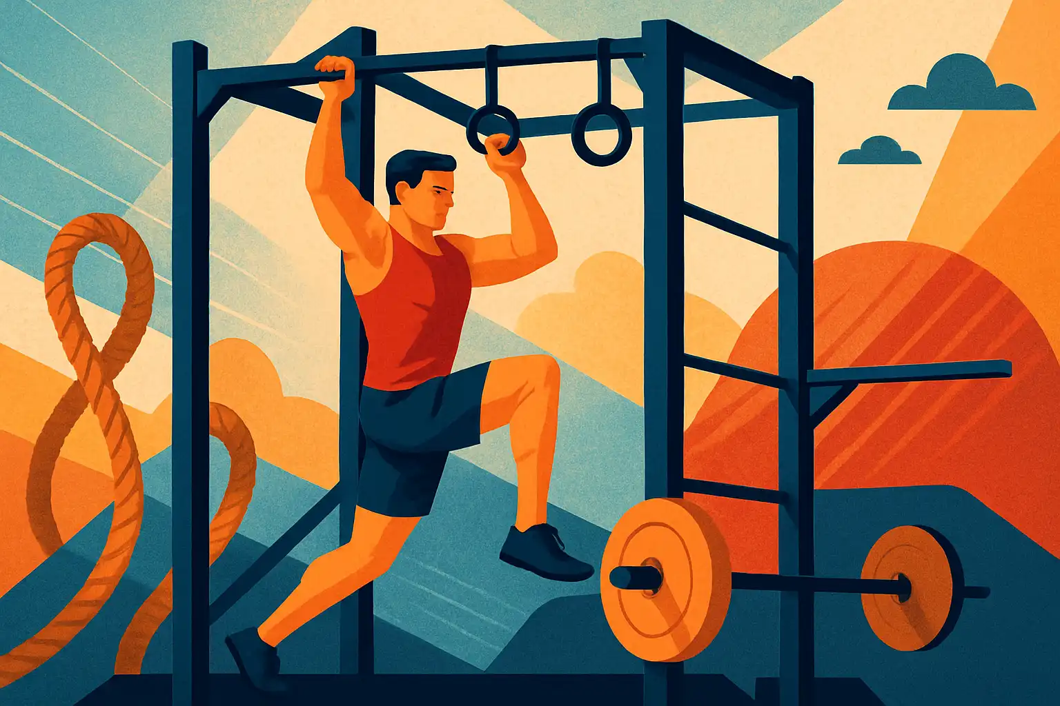 Train voor obstacle races met alleen je krachtstation: routines voor grip, explosie en uithouding