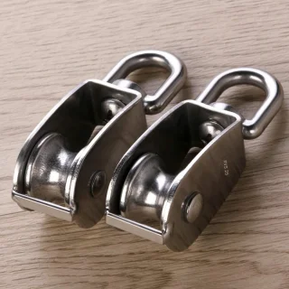 304 Stainless Steel Pulley - M25 Lifting Pulley - 400kg Load Capacity Hoge Sterkte - 2 Stuks - Voor Tuin Zilver