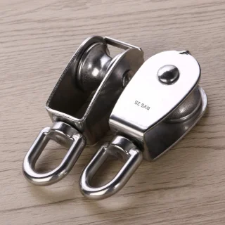 304 Stainless Steel Pulley - M25 Lifting Pulley - 400kg Load Capacity Hoge Sterkte - 2 Stuks - Voor Tuin Zilver