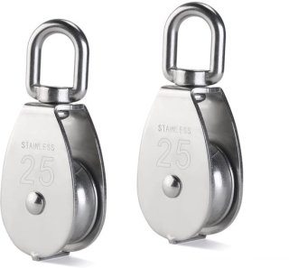 304 Stainless Steel Pulley - M25 Lifting Pulley - 400kg Load Capacity Hoge Sterkte - 2 Stuks - Voor Tuin Zilver review