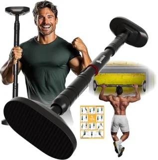 ASHBRIT® Pull Up Bar - Optrekstang Fitness - Chin Up Bar - 200 KG draagkracht - Eenvoudige installatie - Zwart - 70 tot 100 cm