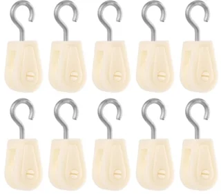 10Pc Mini Plastic Pulley, Lightweight Nylon Pulley Steel Cable Pulley Nylon Clothesline Pulley for DIY Home School Faucets Pulley Frame Project