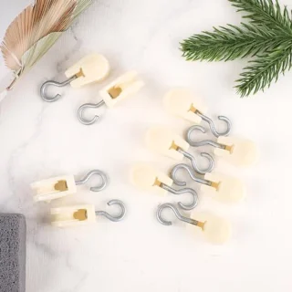 10Pc Mini Plastic Pulley, Lightweight Nylon Pulley Steel Cable Pulley Nylon Clothesline Pulley for DIY Home School Faucets Pulley Frame Project