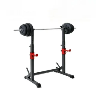 Hennova Bench press - Squat rek - Fitness - Krachtstation - Breedte en hoogte verstelbaar - Multifunctioneel - Barbell support - Zwart - 60 x 107 x 150 cm