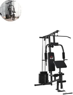 Pull Up Station – Multifunctioneel Fitnessrek – Optrekstang & Dip Station – Verstelbaar – Thuisgym – Tot 120 kg Draagkracht - Zwart